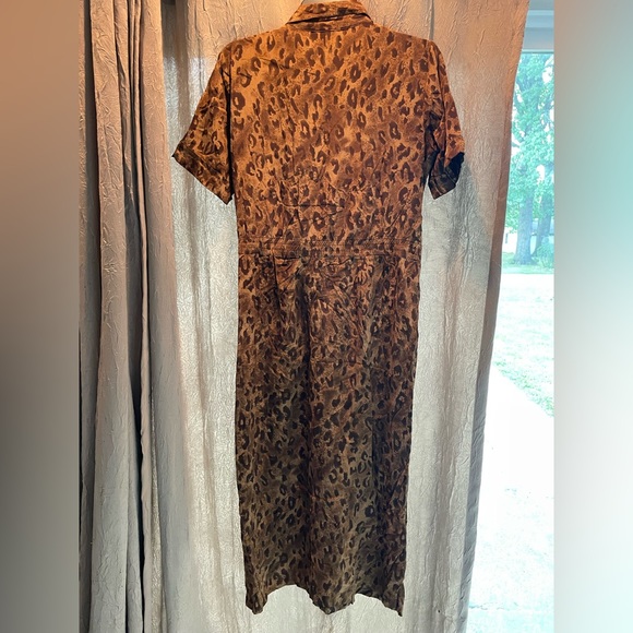 Vintage Robbie Bee Petite Cheetah print silk dress - size 8 - Picture 3 of 5